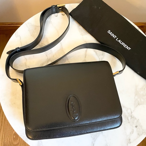 YSL SAINT LAURENT black leather crossbody purse NWT - Picture 2 of 14